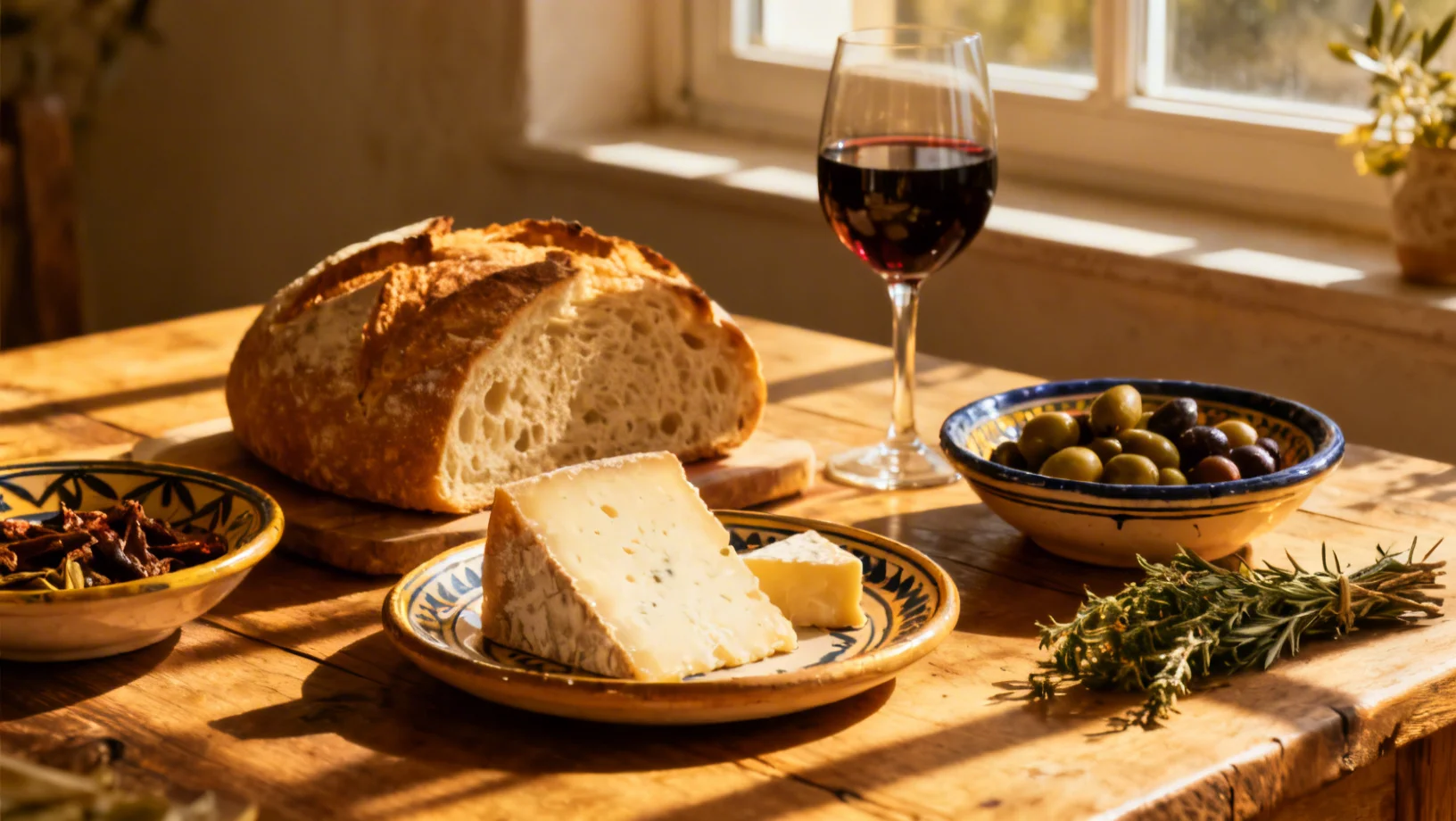 Table garnie de spécialités gastronomiques européennes